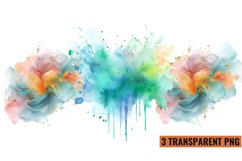 Color Splash Watercolor Clipart, Product Image 1