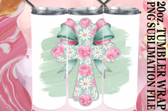 SERENE MOMENTS 20oz TUMBLER WRAP, Flower Cross Product Image 1