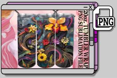 Bold Abstract Floral Sublimation Tumbler 20oz Product Image 1