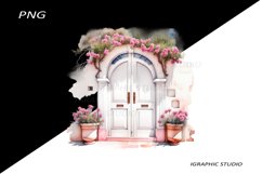 Watercolor Medirerranean Door Clipart Product Image 1