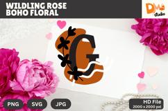 Wildling Rose Boho Floral Monogram Product Image 1