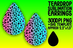 Stylish Leopard Teardrop Earring Wrap Gradient Design PNG Product Image 1