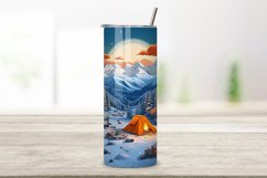 Snowy Mountain Retreat Tumbler Wrap | tumbler sublimation Product Image 2