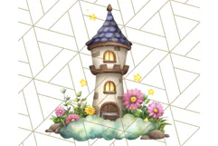 Princess Castle Clipart PNG, Enchanted Garden Artwork Product Image 5