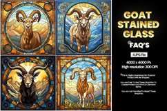 Goat Stained Glass Square Coaster - 04 Variations Product Image 2