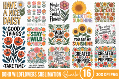 Boho Wildflowers Sublimation Bundle PNG Product Image 1