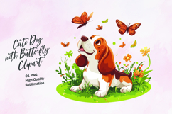 Cute dog with butterfly clipart Product Image 1