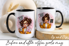 Before and After Coffee Girl Mug Wrap Sublimation Product Image 1