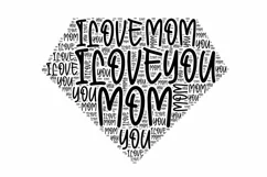 "Digital download SVG file featuring loving message for mom"