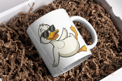 Cool Duck PNG Duck Wearing Sunglasses Relaxing Clipart Funny Product Image 4