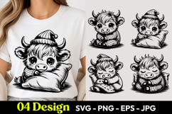 Cute Resting Cow SVG PNG Product Image 1