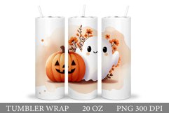 Cute Ghost Tumbler Sublimation. Ghost Halloween Tumbler Product Image 1