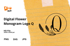 Digital Flower Monogram Logo Product Image 1