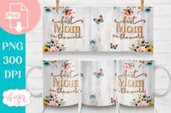 Mom Photo Mug Wrap PNG for sublimation, Mother's day mug PNG Product Image 2
