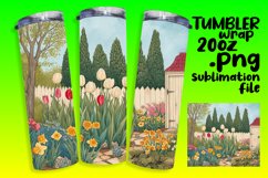 Retro Floral Design Tumbler Wrap - 20oz Product Image 1