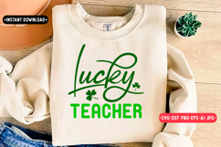 Lucky Teacher st Patrick's day SVG Design Product Image 1