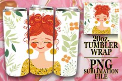 Stunning Flower Portrait Tumbler Wrap Design 20oz Product Image 1
