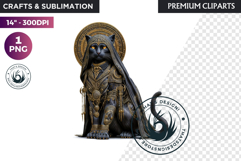 Black Cat Familiar Clipart PNG, Witch Cat, Mystical Animal Product Image 1