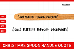Christmas Wooden Spoon Handle Quotes SVG - Just Stirring Product Image 1
