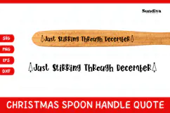 Christmas Wooden Spoon Handle Quotes SVG - Just Stirring Product Image 1