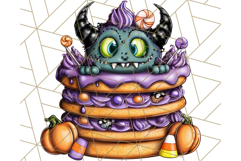 Whimsical Halloween Cake Clipart PNG, Spooky Desserts Product Image 5