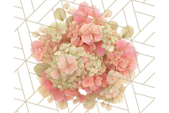 Fall Foliage Clipart PNG, Pink and Green Leaves Product Image 5