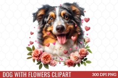 Dog With Flowers Clipart Product Image 1