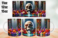 Halloween Skull Mug Wrap Sublimation 11oz, 12oz, 15oz Product Image 1