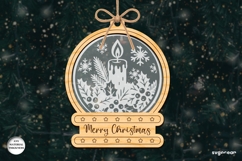 Christmas Snowglobe Ornament Laser Cut | Glowforge | SVG Product Image 1