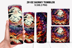 Halloween Skinny Tumbler 20oz Wrap Design, Halloween Tumbler Product Image 1