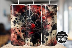Black Red And Liquid stained Glass - Tumbler PNG Design Product Image 1