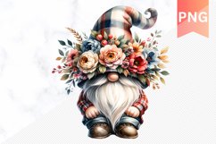 Floral Gnome Sublimation - Gnome Clipart Design Product Image 1