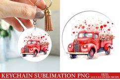 Truck Valentine&#039;s Day Keychain Sublimation PNG Design Product Image 1