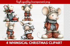 4 Whimsical Christmas Clipart | Cute Holiday PNG Set Product Image 1