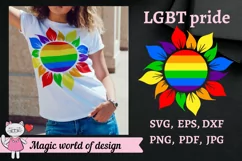 Rainbow Sunflower svg Gay Pride svg for Cricut Product Image 1