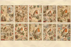 Robin Bird Christmas Junk Journal Pages Product Image 2