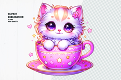 Teacup Kitten clipart sublimation PNG Product Image 1