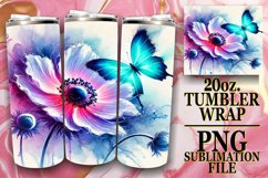Radiant memories 20oz tumbler wrap, Butterfly Product Image 1