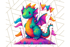 Cute Fantasy Dragon Clipart PNG, Bold Baby Dragon Clip Art Product Image 5