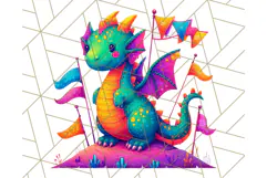 Cute Fantasy Dragon Clipart PNG, Bold Baby Dragon Clip Art Product Image 5