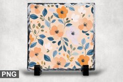 Pastel Flowers Square Sublimation Slate Design Product Image 1