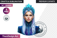 Fantasy Boreal Winter Girls Warrior &amp; Ice Queen Clipart Product Image 1