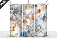 3D Flowers Tumbler Wrap | Sublimation Design | Tumble PNG Product Image 4
