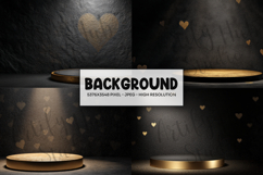 Black Gold Heart Podium Background Product Image 1