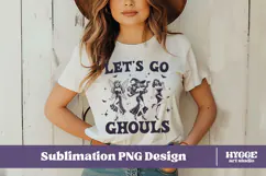 Let's Go Ghouls Vintage Funny Sarcastic Halloween Witch PNG Product Image 2