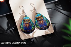 Stained Glass Owl Earring Design Product Image 1