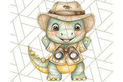 Cute Cartoon Dinosaur Clipart PNG, Prehistoric Animals PNG Product Image 5