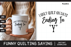 Funny Quilting Quote SVG | I Only Quilt On Days Ending In Y Product Image 1