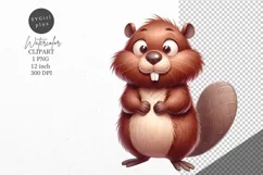 Beaver clipart, Animals clipart, Watercolor clipart, Product Image 1