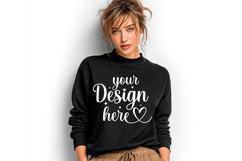 Gildan 18000 Black mockup, Gildan blank mockup Product Image 1